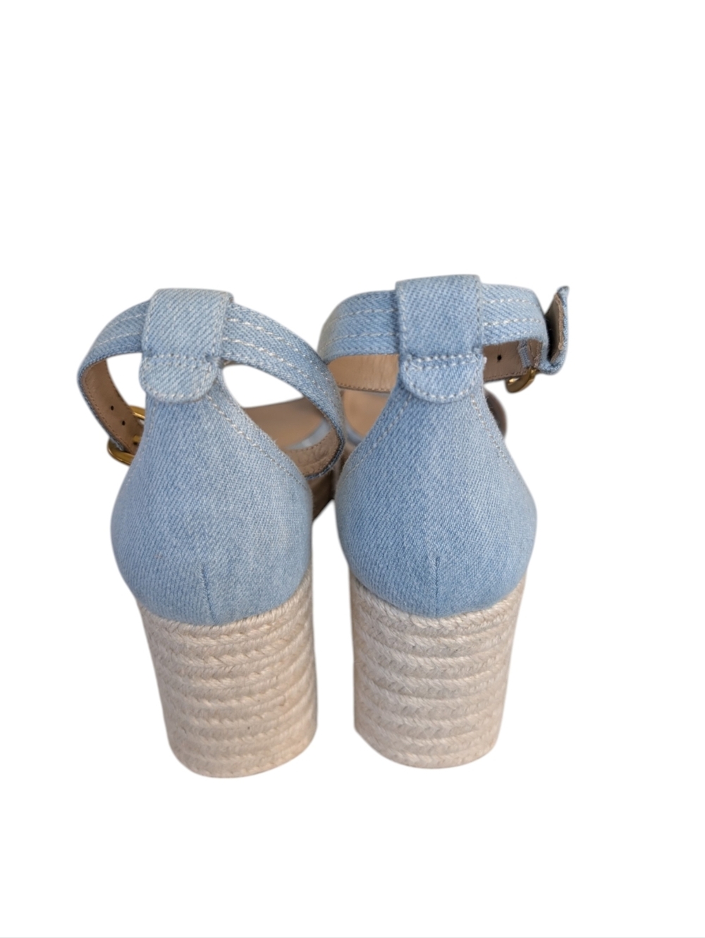 Veronica Beard Gianna denim espadrille wedge sandals.... Size 10 - Picture 8 of 10